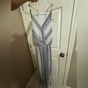 Black and White Patterned Maxi summer/spring Dress